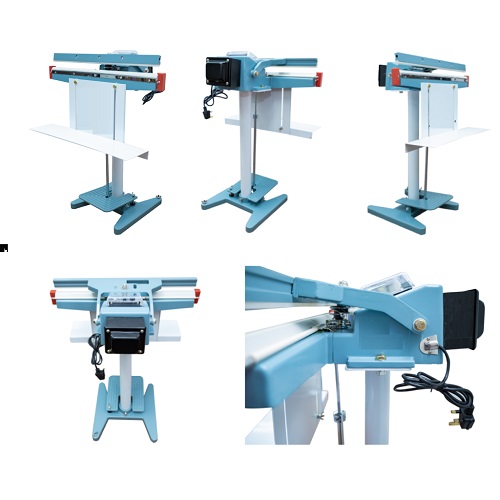 Máy hàn mép túi dập chân PFS450 có giá đỡ
